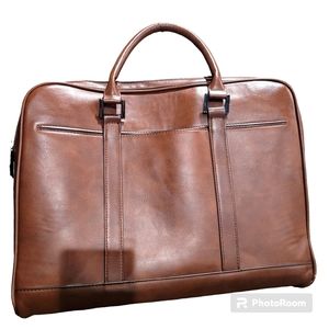 Zara Monochrome Double Zip Brown Briefcase With Strap Great Condition